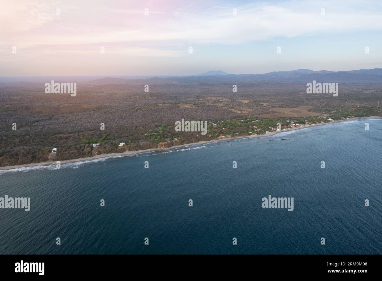 Coastline in pacific shore central america aerial drone view Stock Photo