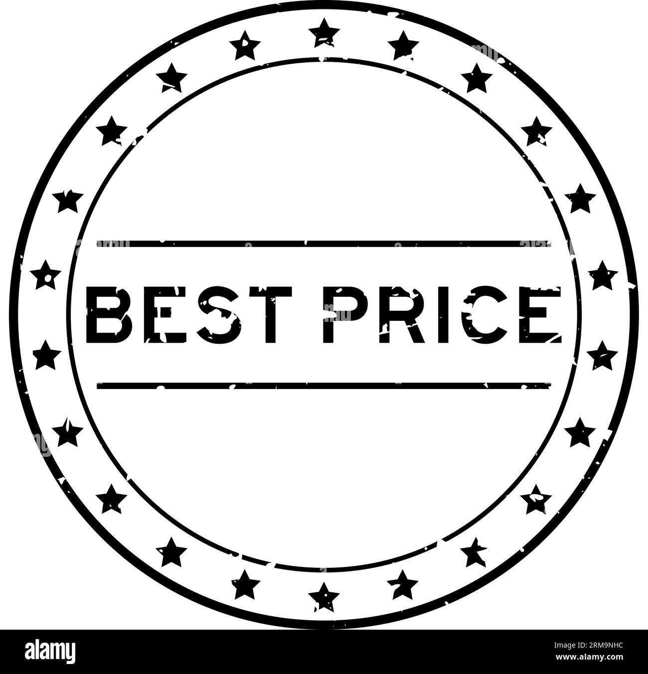 Grunge black best price word round rubber seal stamp on white background Stock Vector
