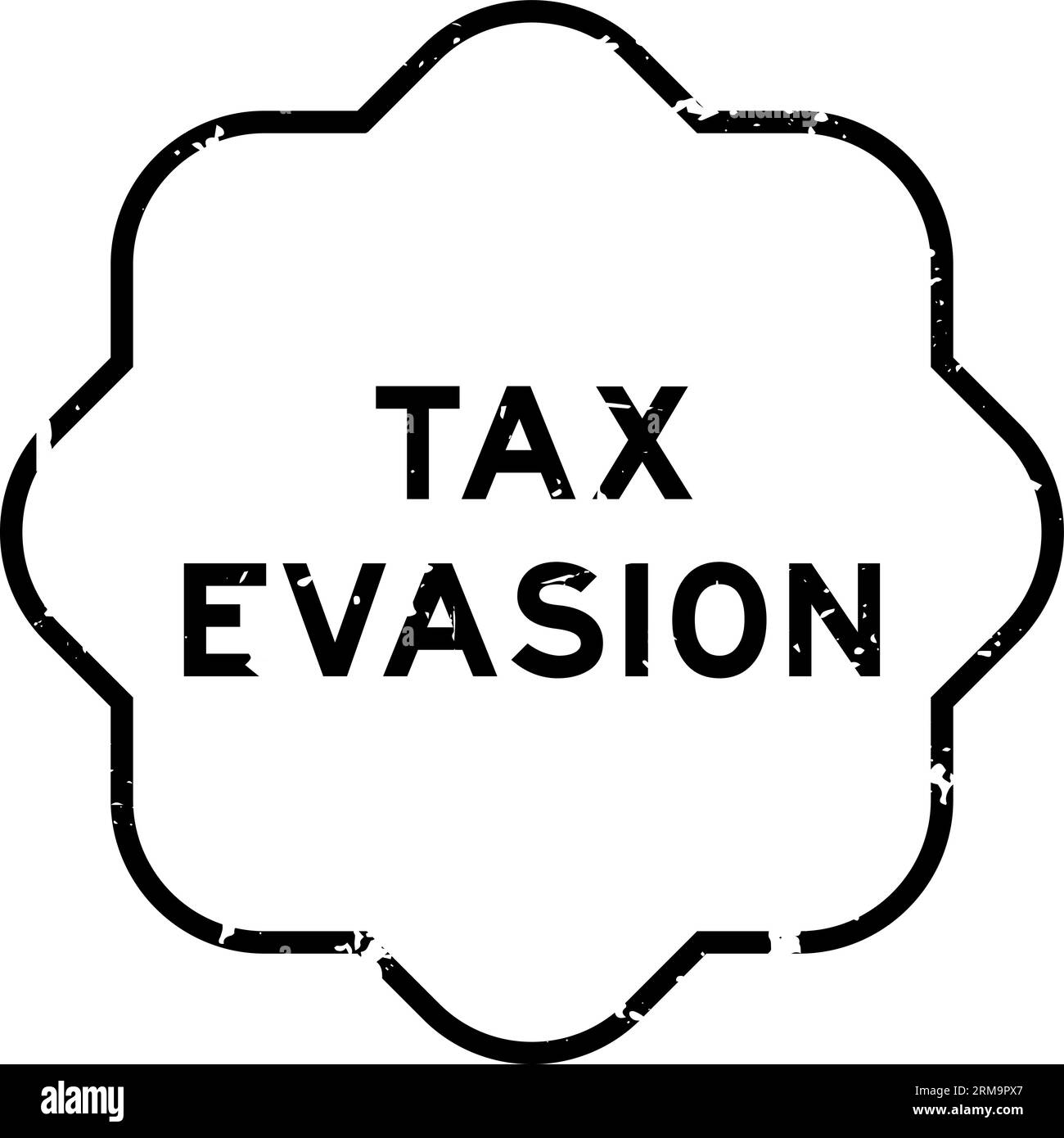 Grunge Black Tax Evasion Word Rubber Seal Stamp On White Background