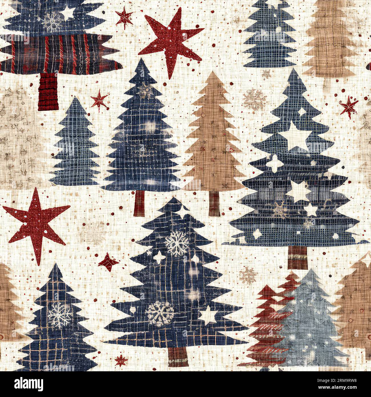 https://c8.alamy.com/comp/2RM9RW8/old-fashioned-christmas-tree-with-primitive-hand-sewing-fabric-effect-cozy-nostalgic-homespun-winter-hand-made-crafts-style-seamless-pattern-2RM9RW8.jpg