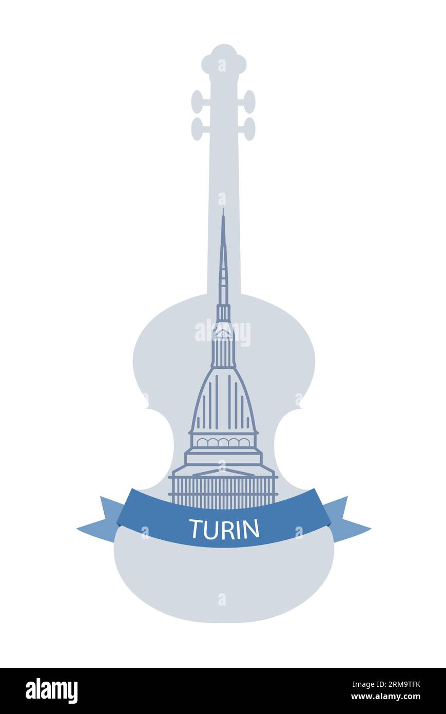 Turin city nightlife musical tour festival poster Stock Vector Image