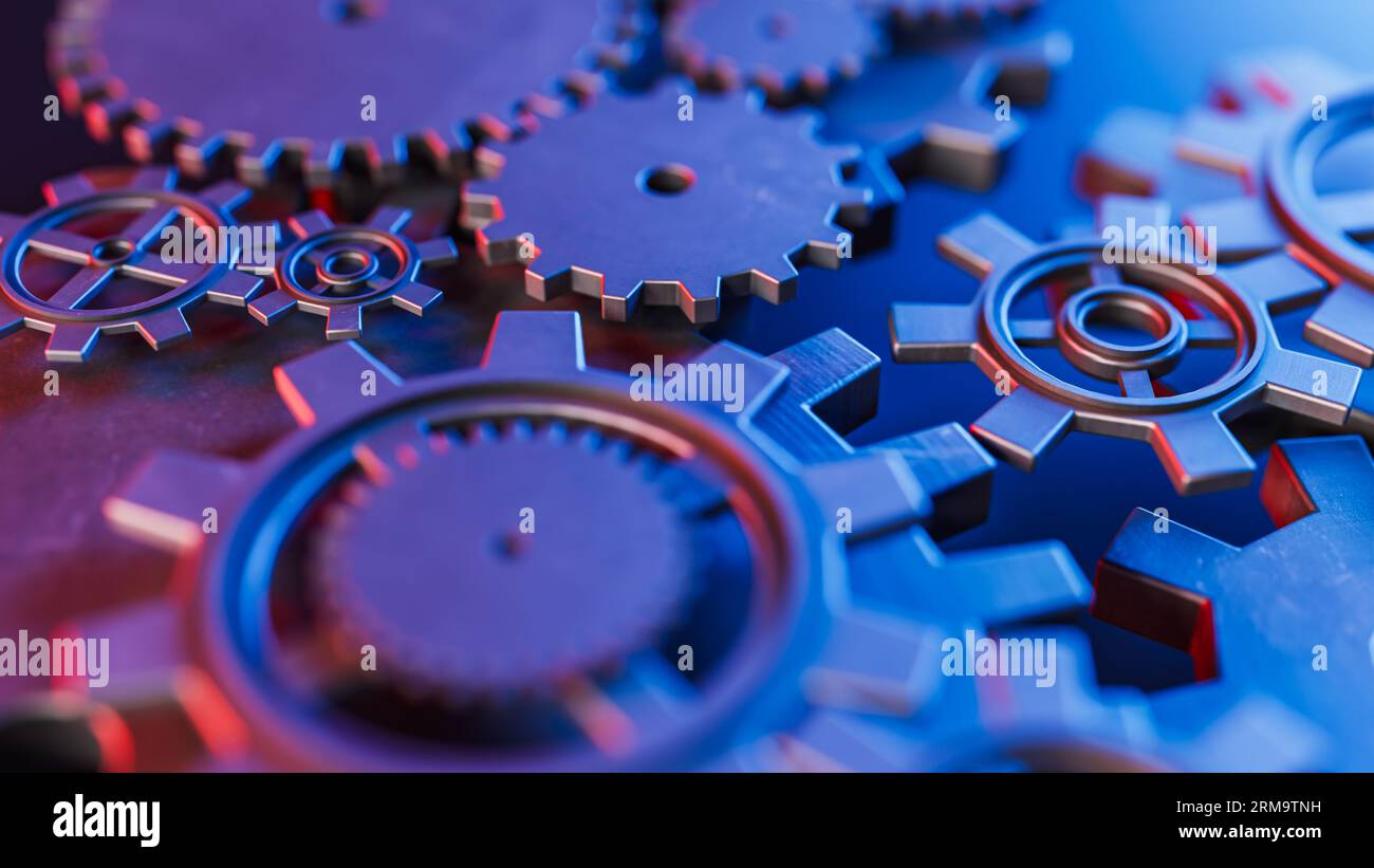 Mechanical gear concept background, 3d rendering Stock Photo - Alamy