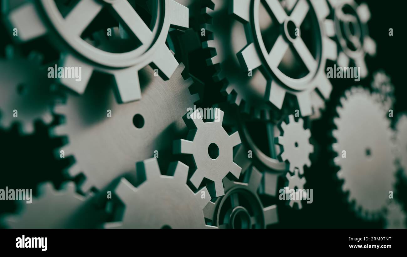 Mechanical gear concept background, 3d rendering Stock Photo - Alamy