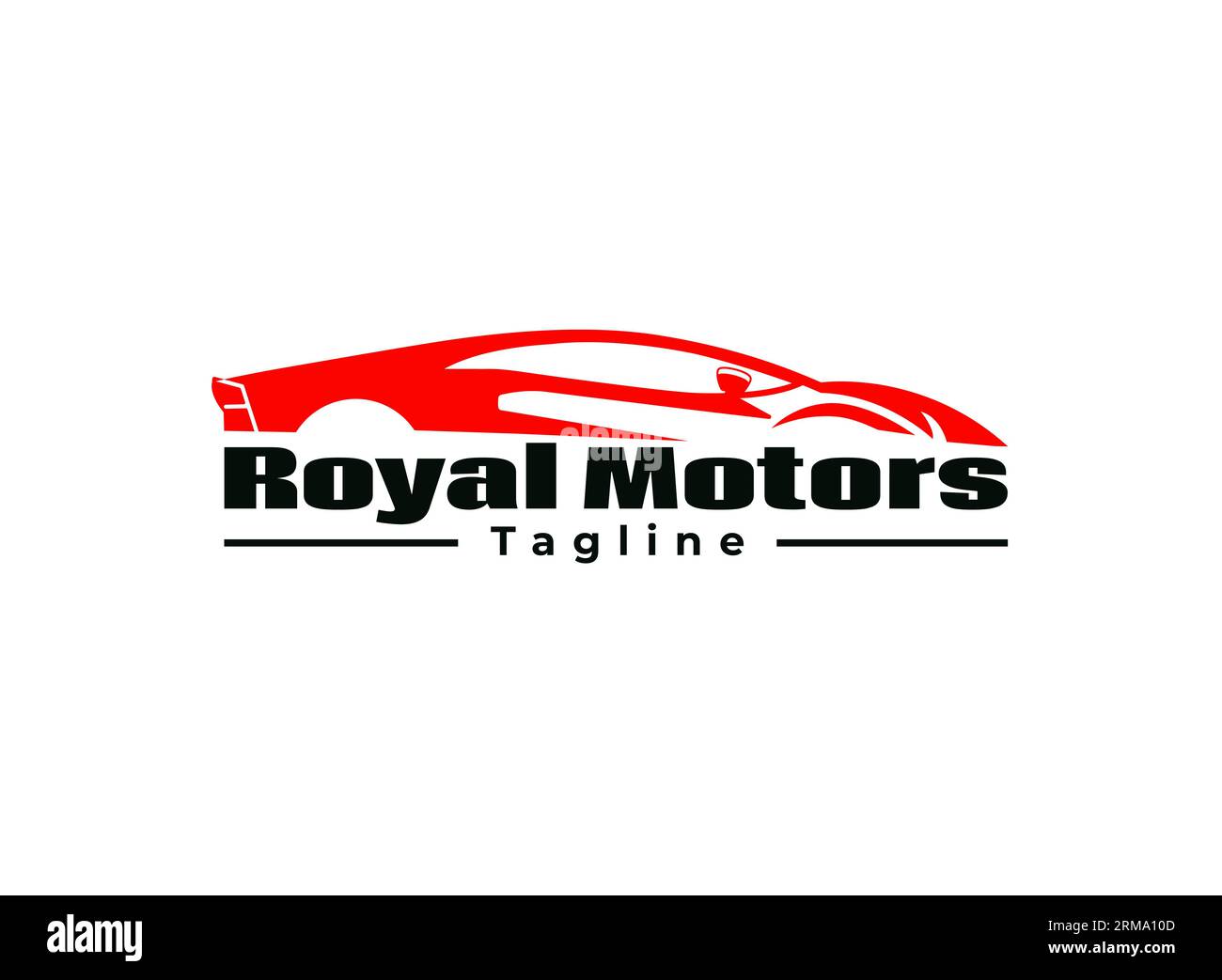 Royal Motors Car Logo Design, Square Gold Minimal Modern