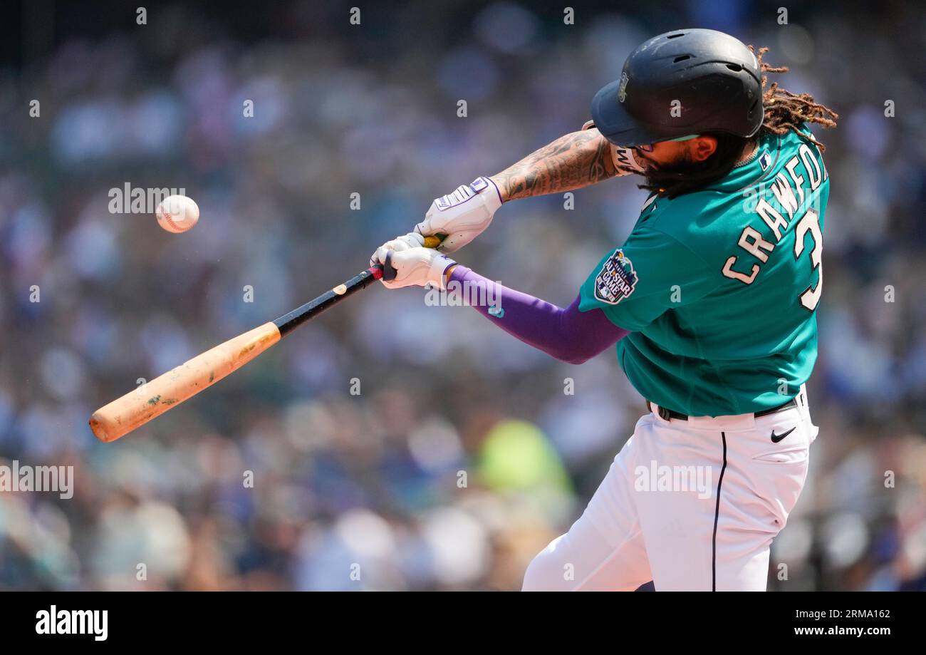 Seattle Mariners' J.P. Crawford looks on during batting practice before a  baseball game against the Pittsburgh Pirates, Friday, May 26, 2023, in  Seattle. (AP Photo/Lindsey Wasson Stock Photo - Alamy