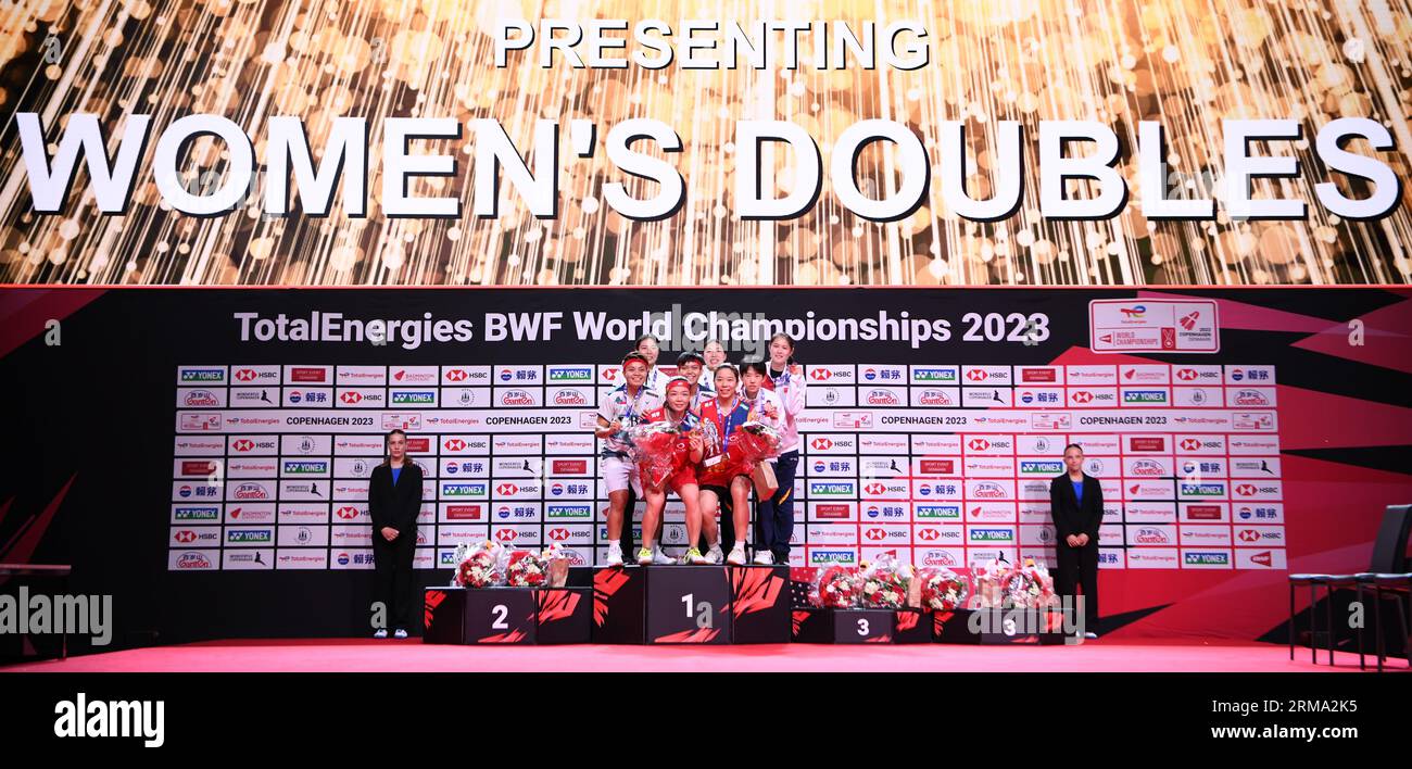 Copenhagen, Denmark. 27th Aug, 2023. Gold medalists Chen Qingchen ...