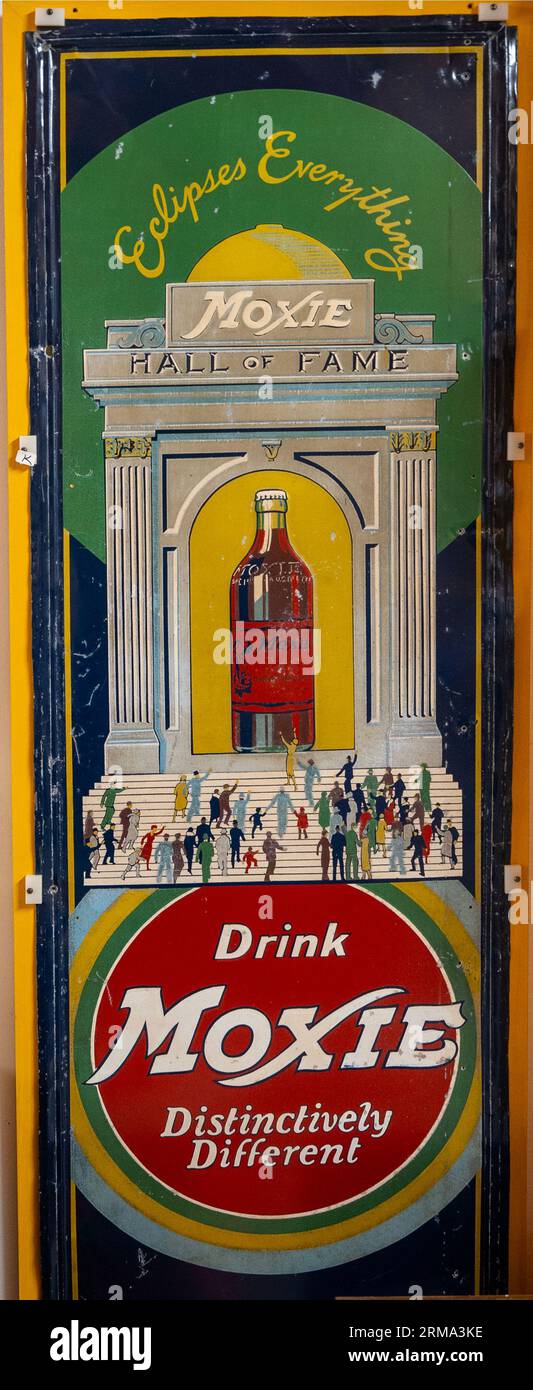 Moxie soda museum in at the Union fairgrounds in Union Maine Stock