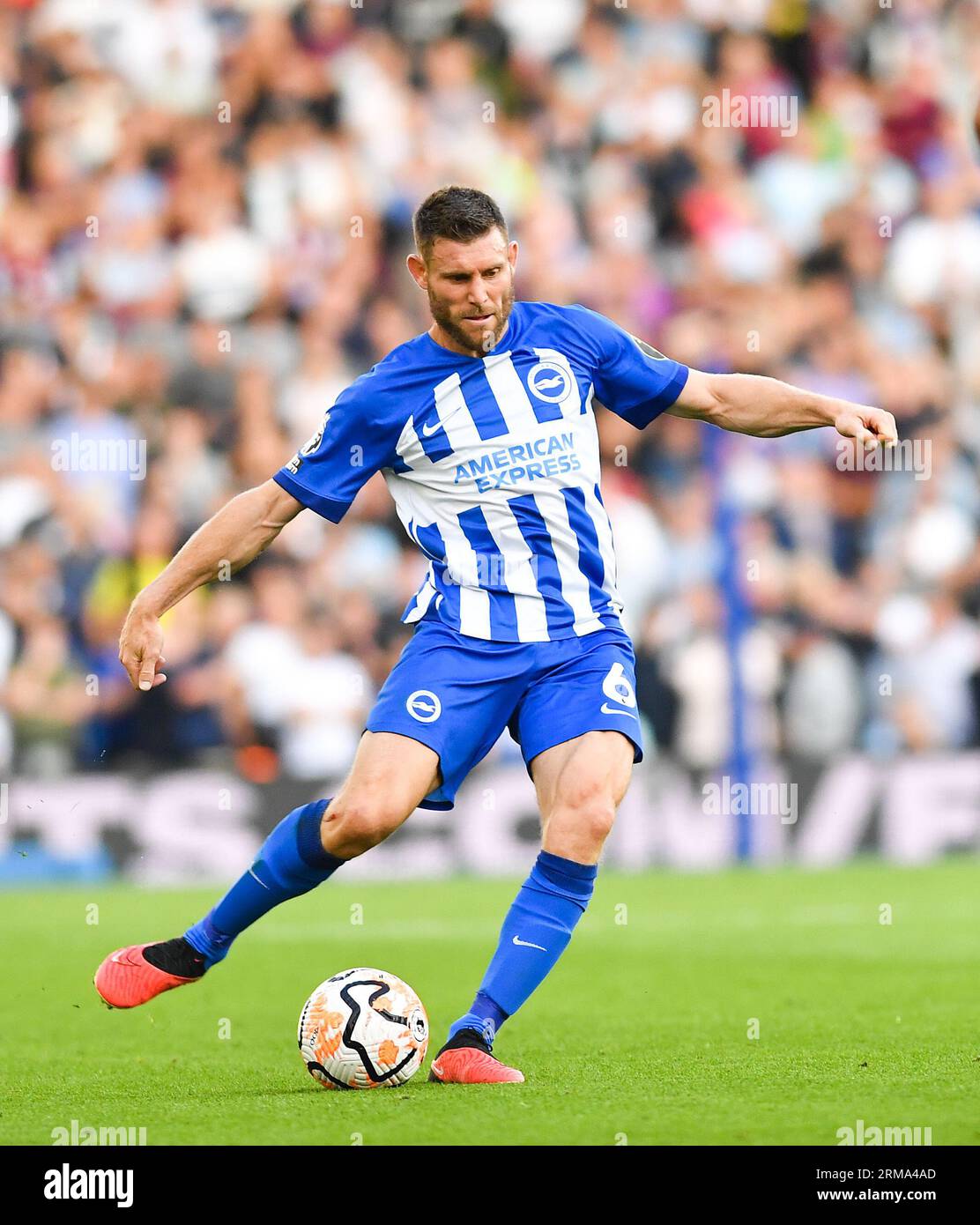 James Milner of Brighton during the Premier League match between Brighton and Hove Albion and West Ham United at the American Express Stadium  , Brighton , UK - 26th August 2023. Photo Simon Dack / Telephoto Images Editorial use only. No merchandising. For Football images FA and Premier League restrictions apply inc. no internet/mobile usage without FAPL license - for details contact Football Dataco Stock Photo