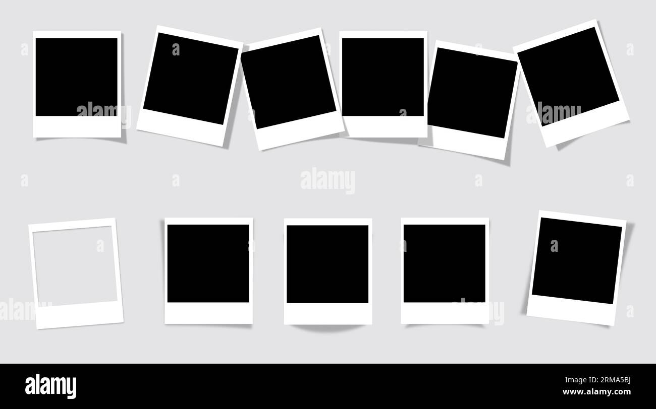 Instant photo frame, frames collection. Stock Photo