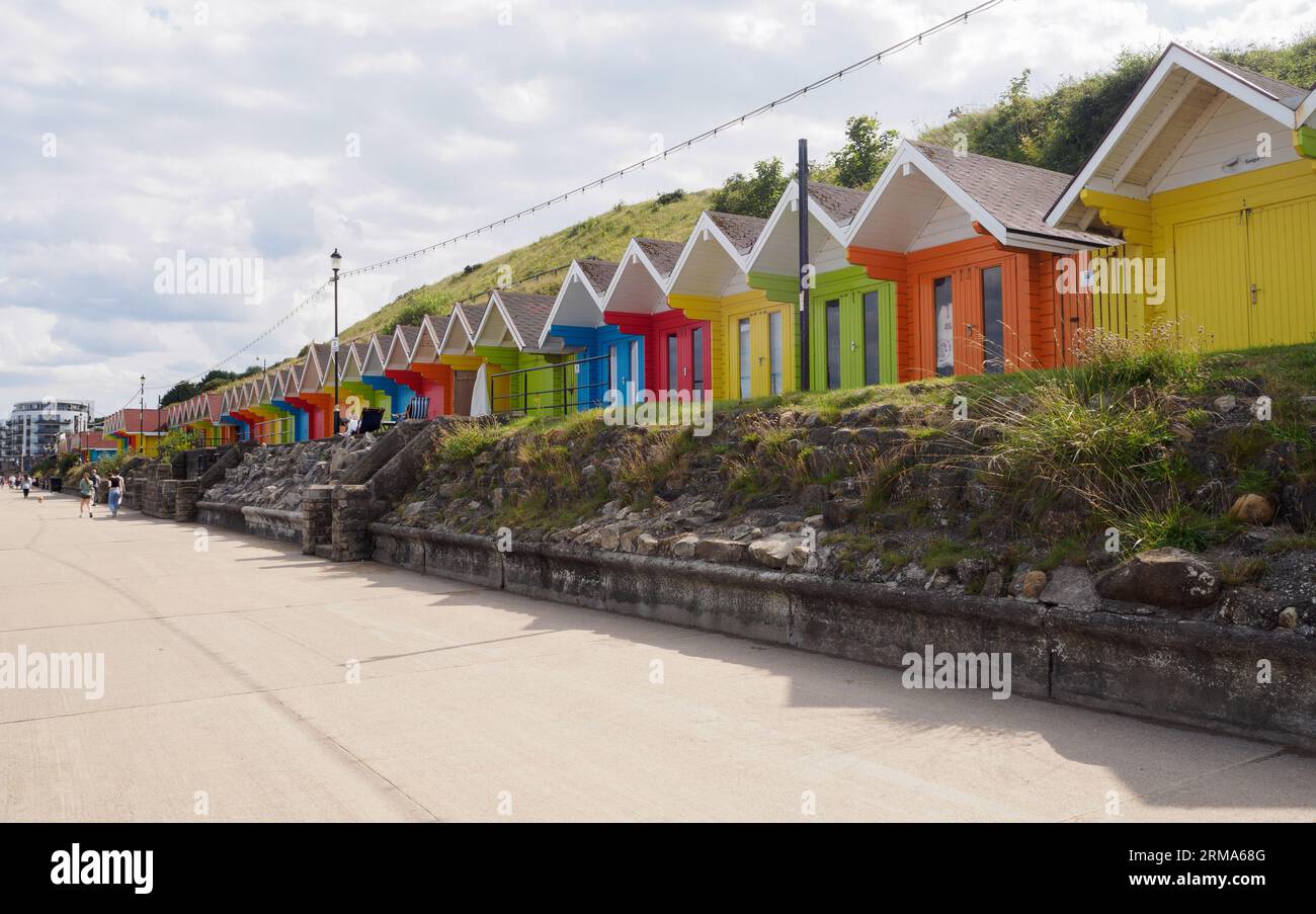 Scarborough North Bay, beach huts Stock Photo Alamy