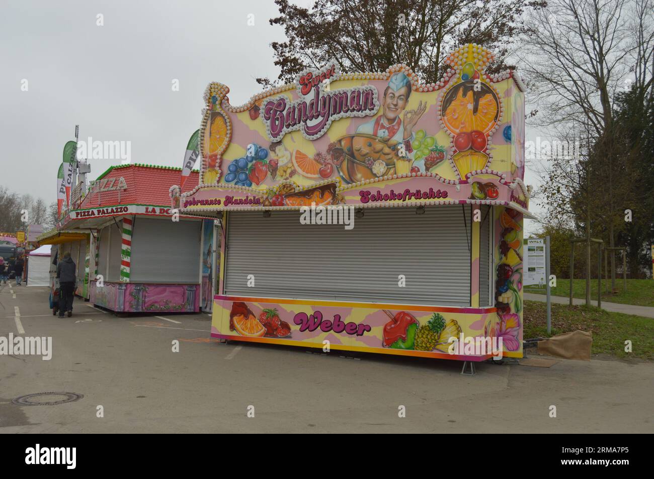 Market stalls on the fair in Lemgo, Germany Stock Photo