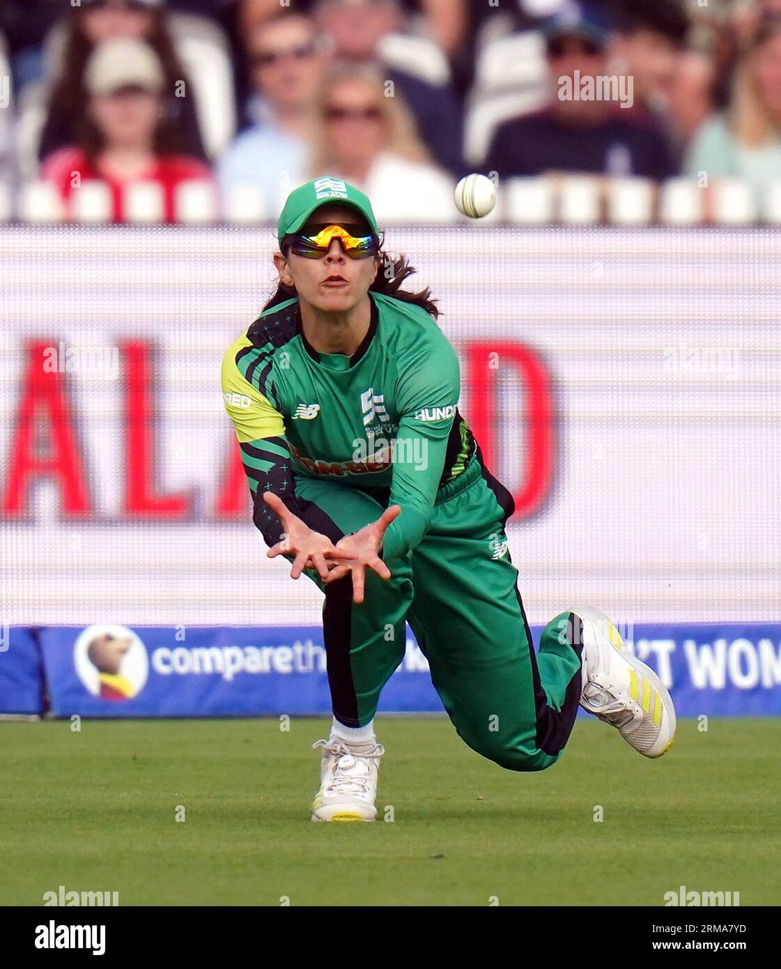 Southern Brave's Maia Bouchier takes the catch to dismiss Northern