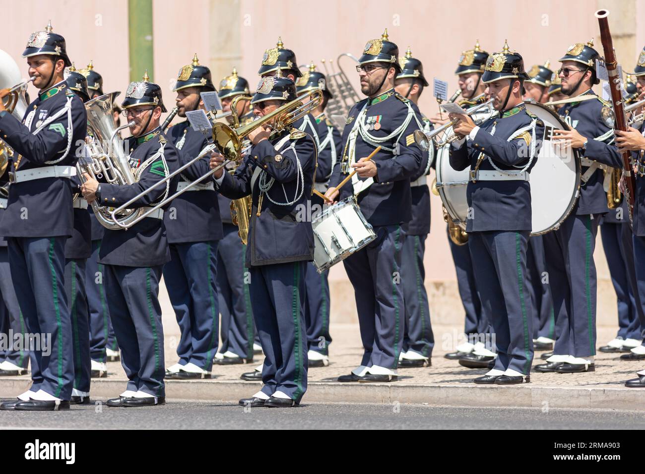 18 June 2023 Lisbon, Portugal: A military orchestra playing during the ...