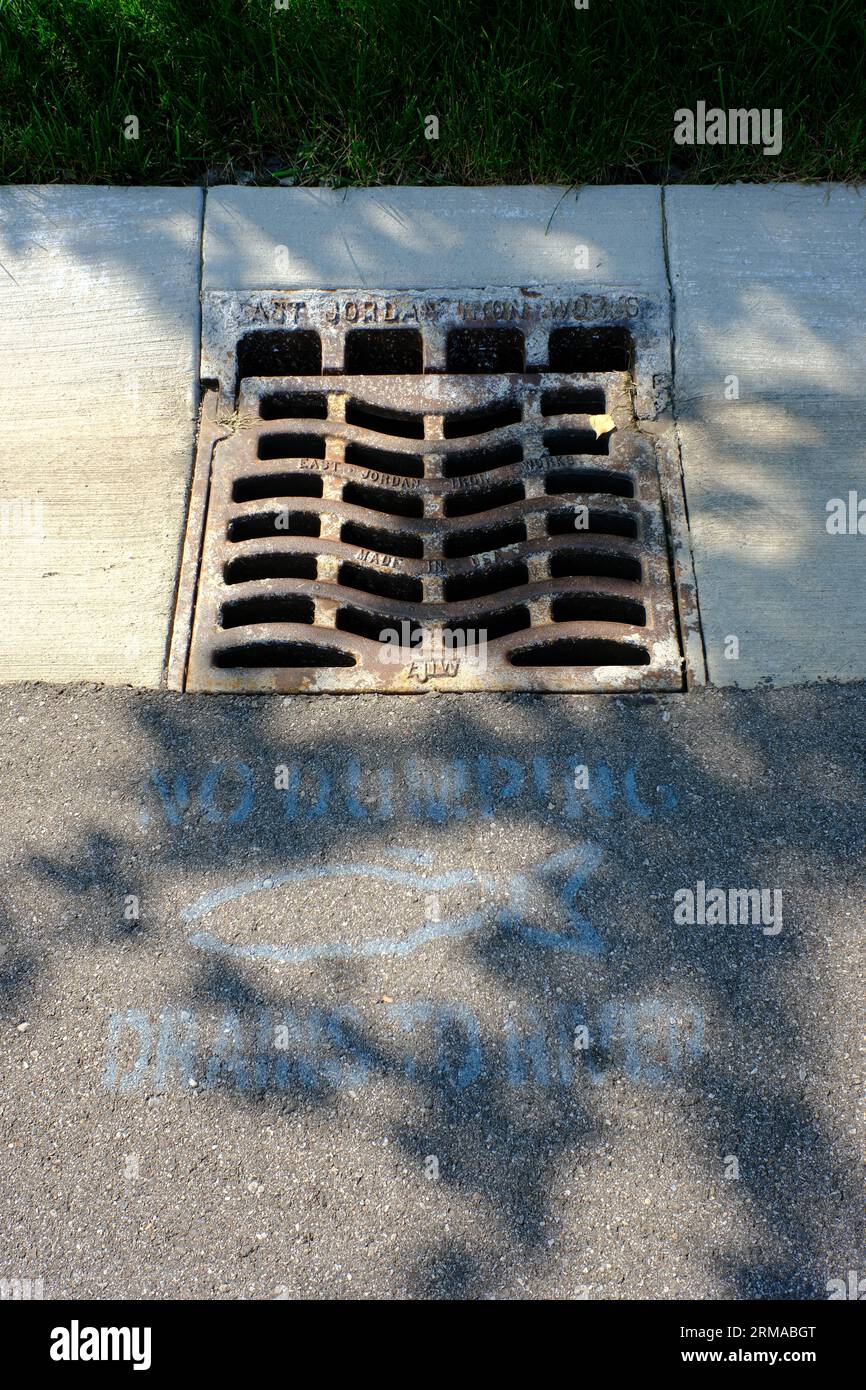 storm drain grate Stock Photo Alamy