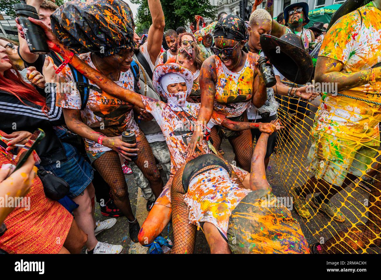 London, UK. 27th Aug, 2023. Many are coated in coloured powder and oil