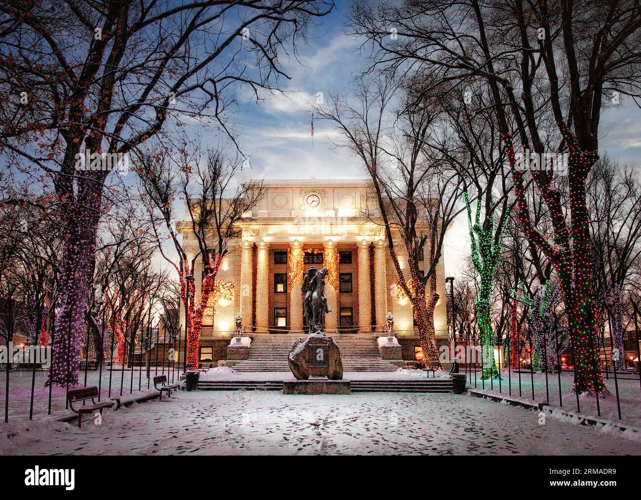 Prescott's courthouse decorated for the Holidays in northern Arizona