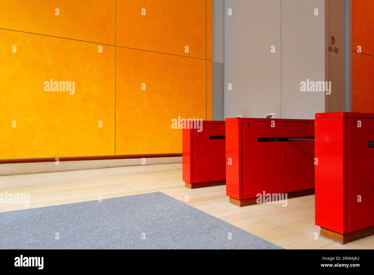 Lobby of the New York Times Building, New York City Stock Photo