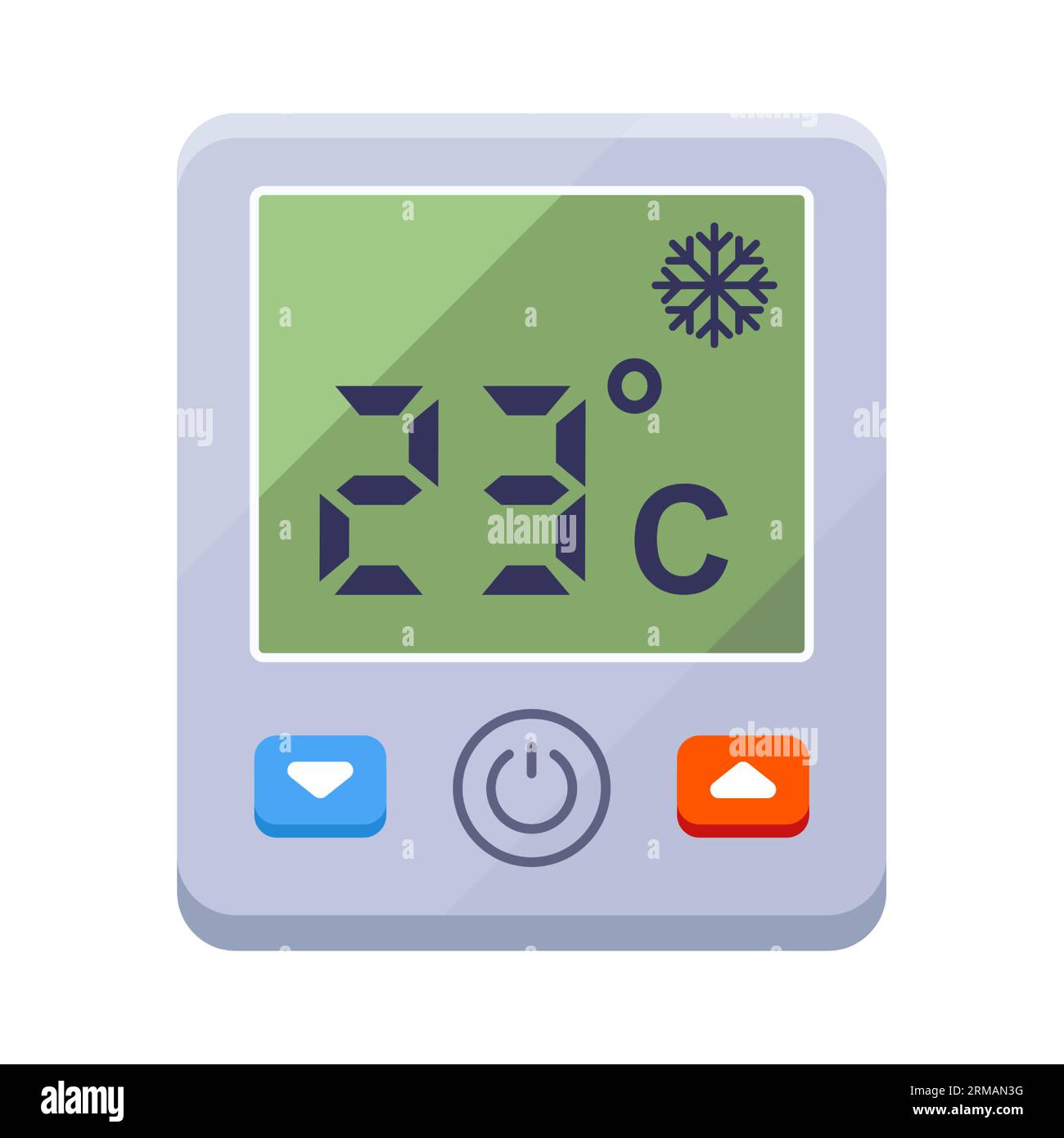 air conditioner temperature sensor on the wall. flat vector