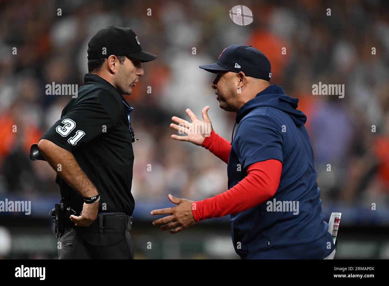 Boston Red Sox manager Alex Cora hugs his daughter Camilla after Game 5 of  baseball's World Series against the Los Angeles Dodgers on Sunday, Oct. 28,  2018, in Los Angeles. The Red