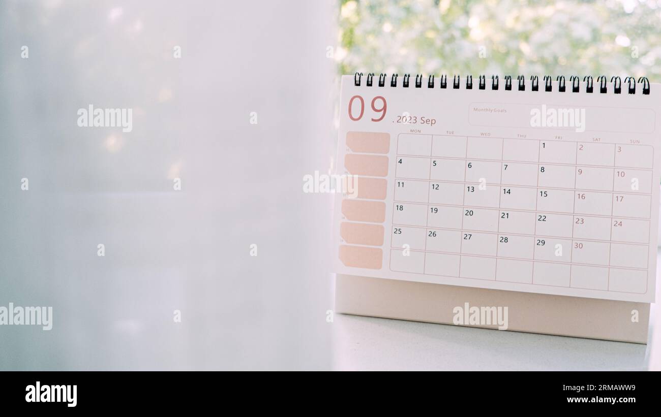 Desk September 2023 Calendar. 2023 September desk calendar or planner ...