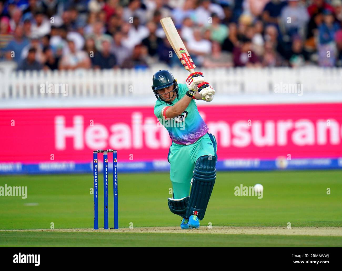 Sam Riling's Oval Invincibles' Sam Billings bats during The Hundred men's final at ...