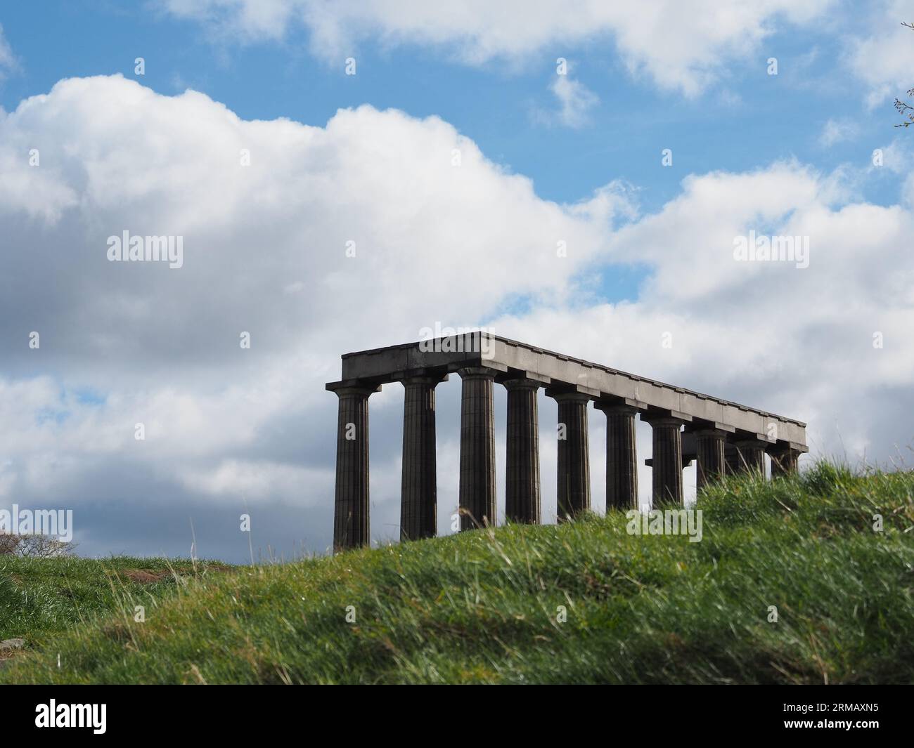 National Monument, Scotland, Calton Hill, Edinburgh, United Kingdom,memorial to Scots who died in the Napoleonic Wars, unfinished since 1820's Stock Photo