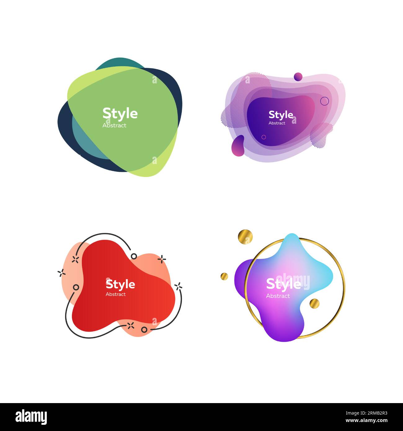 Soft fluid shapes with text sample Stock Vector