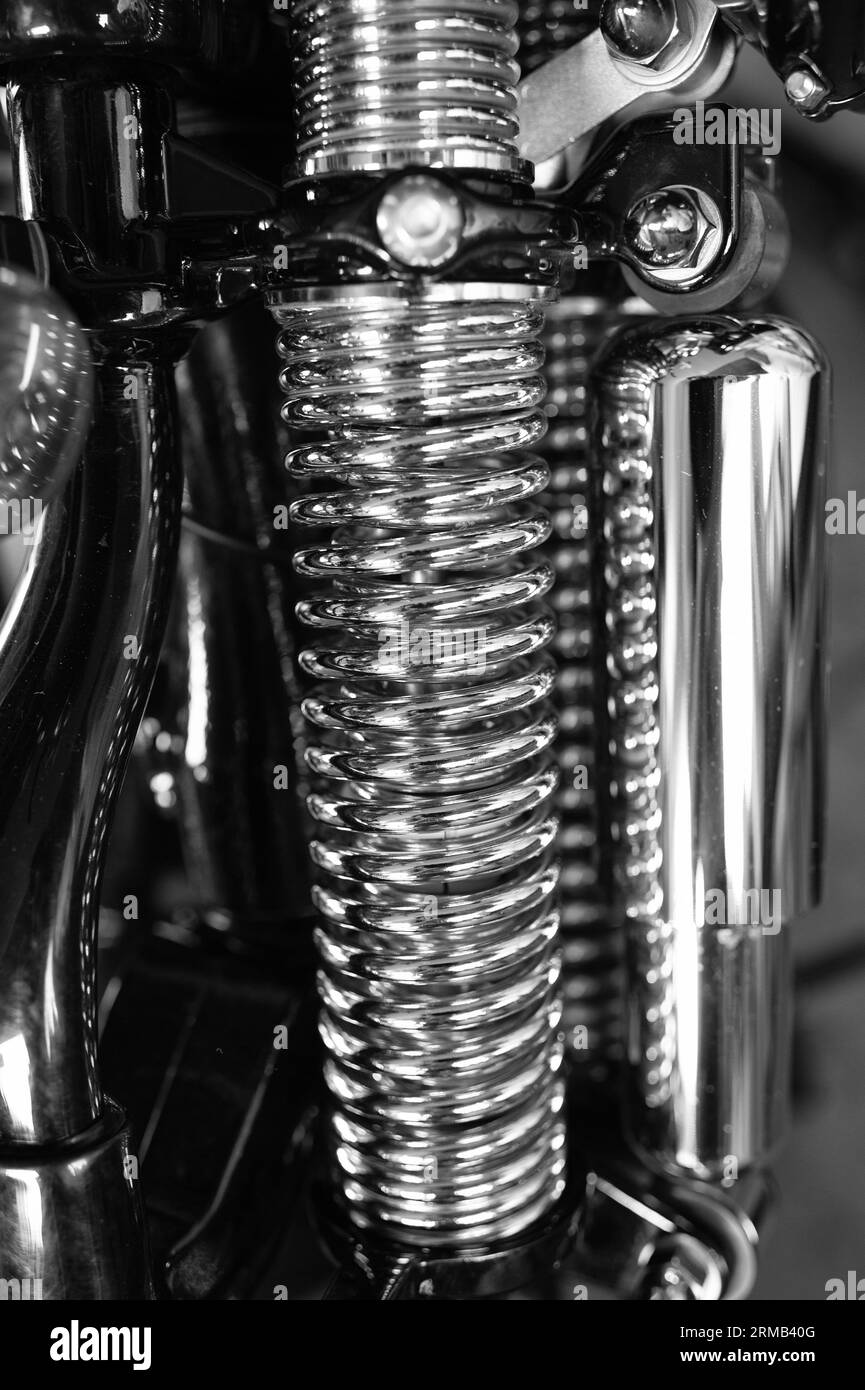 Metallic chrome custom hydraulic shock absorber or rear suspension