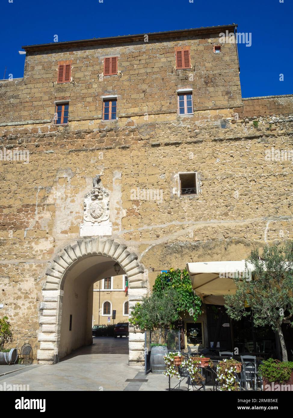 Pitigliano citadel gate Stock Photo