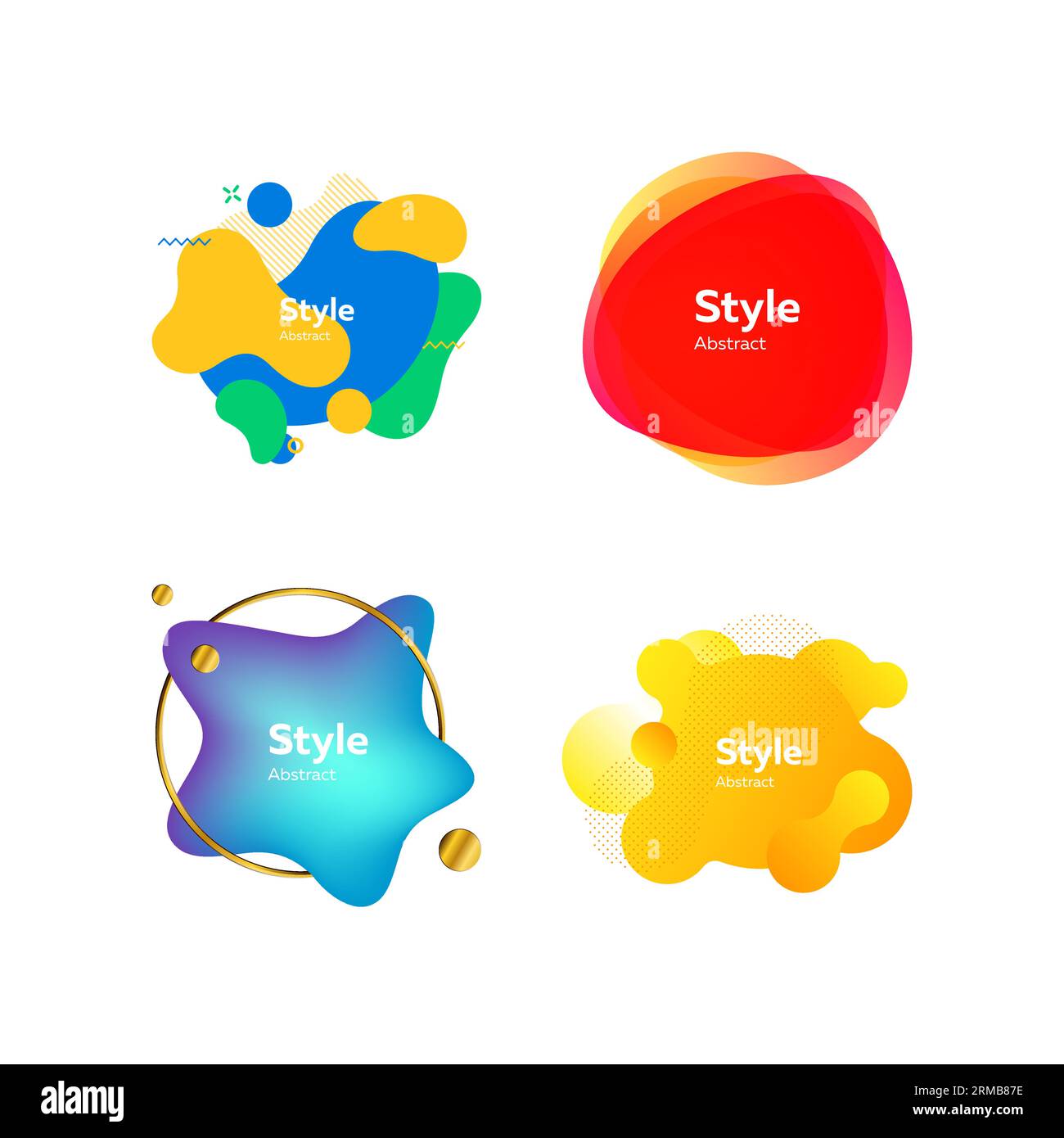 Set of bright multi-colored design elements Stock Vector Image & Art ...