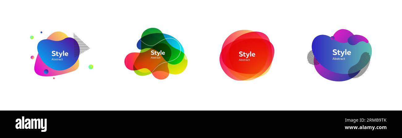 Colorful irregular shapes set Stock Vector