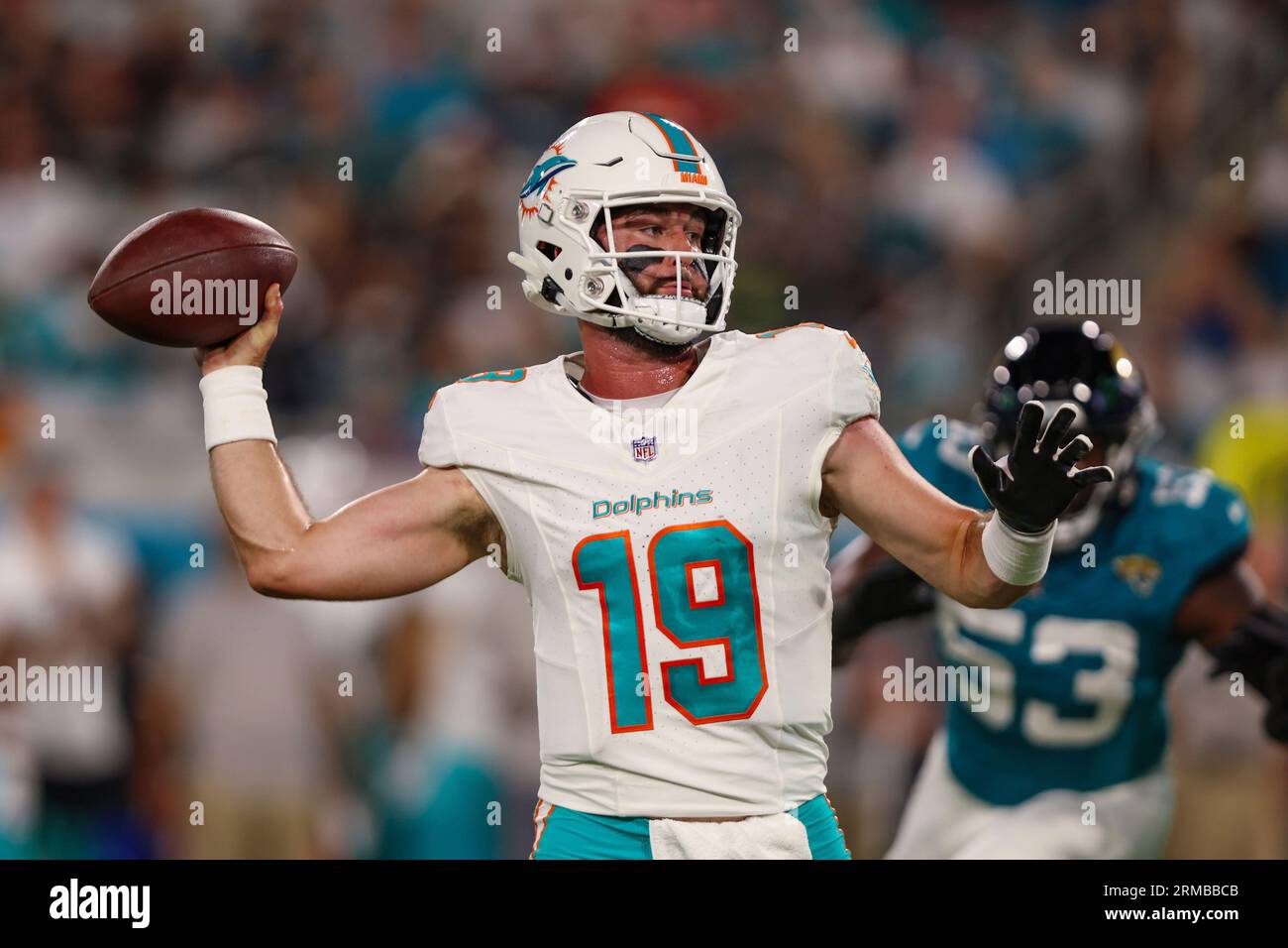 Miami Dolphins Quarterback Skylar Thompson Hit Editorial Stock Photo -  Stock Image