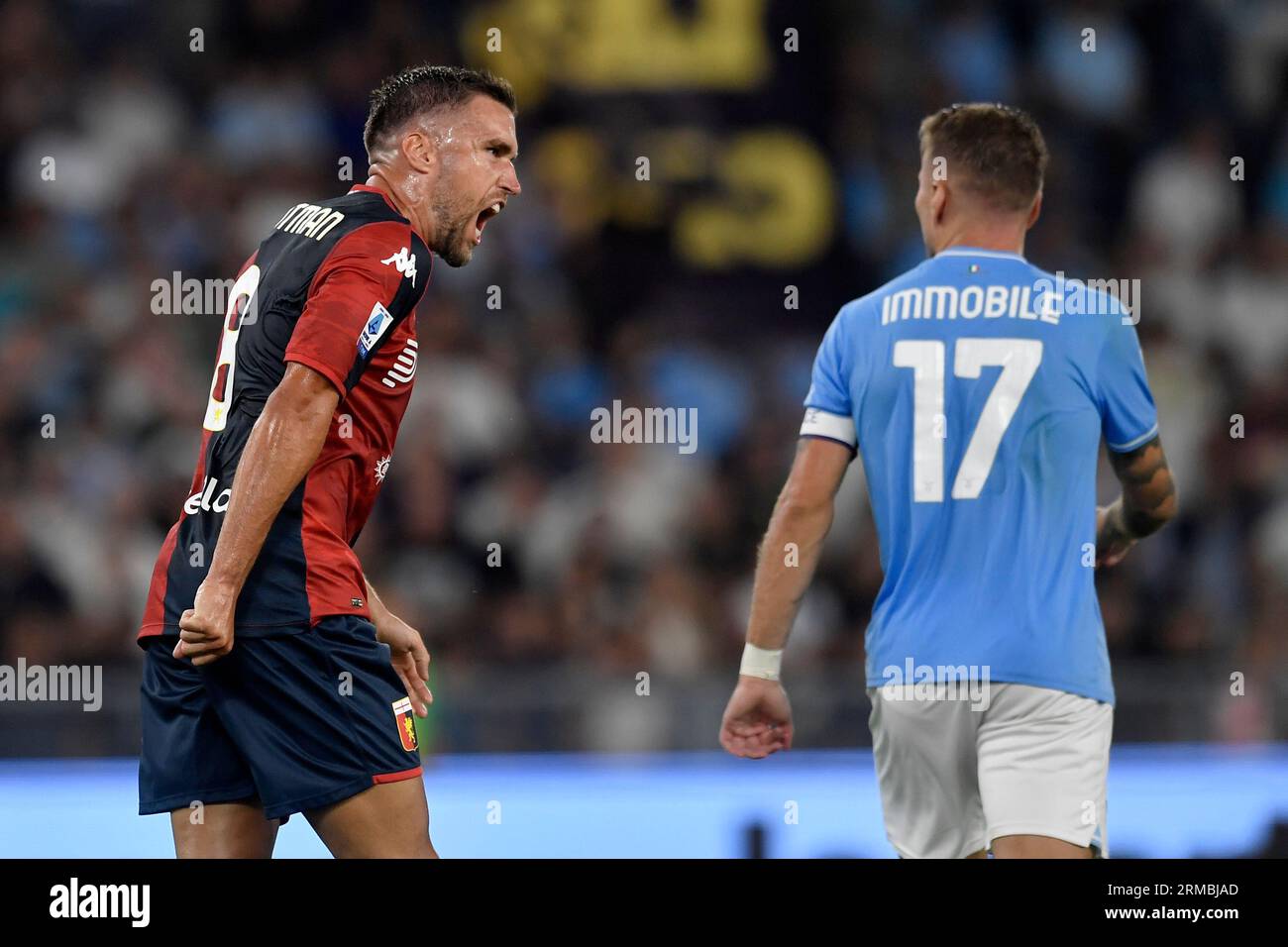 the starting line up of Genoa CFC during football Match, Stadio Olimpico,  Lazio v Genoa, 27 Aug 2023 (Photo by AllShotLive/Sipa USA) Credit: Sipa  US/Alamy Live News Stock Photo - Alamy