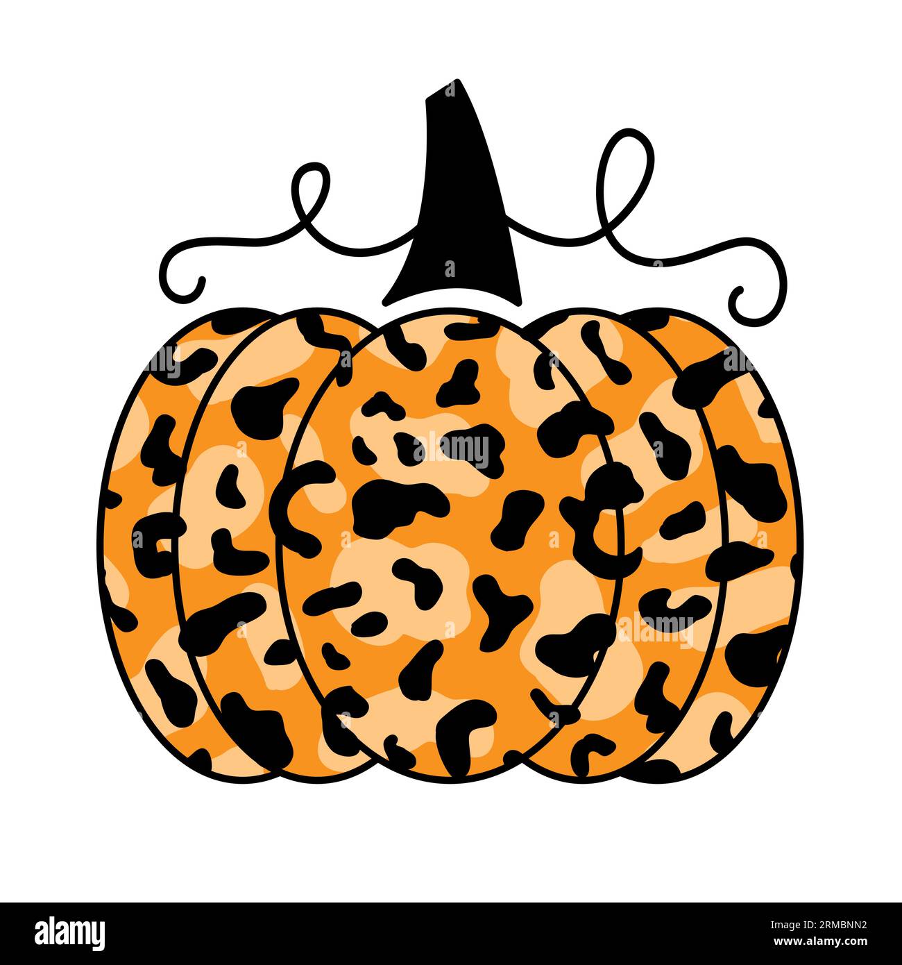 Decorative Cheetah Leopard Pumpkin Illustration Stock Vector Image