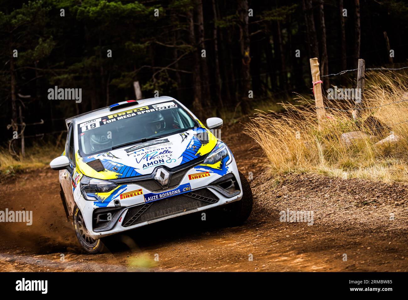 19 HEINEMANN Simon, HEINEMANN Yves, Renault Clio Rally3, action during the Rallye Terre de Lozère 2023, 5th round of the Championnat de France des rallyes Terre 2023, from August 26 to 27, 2023 in Mende, France - Photo Bastien Roux / DPPI Stock Photo