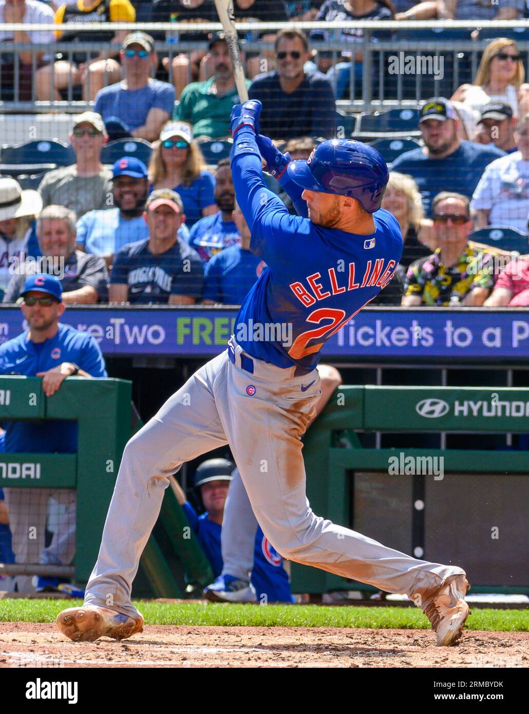 Pittsburgh, United States. 27th Aug, 2023. Chicago Cubs center fielder