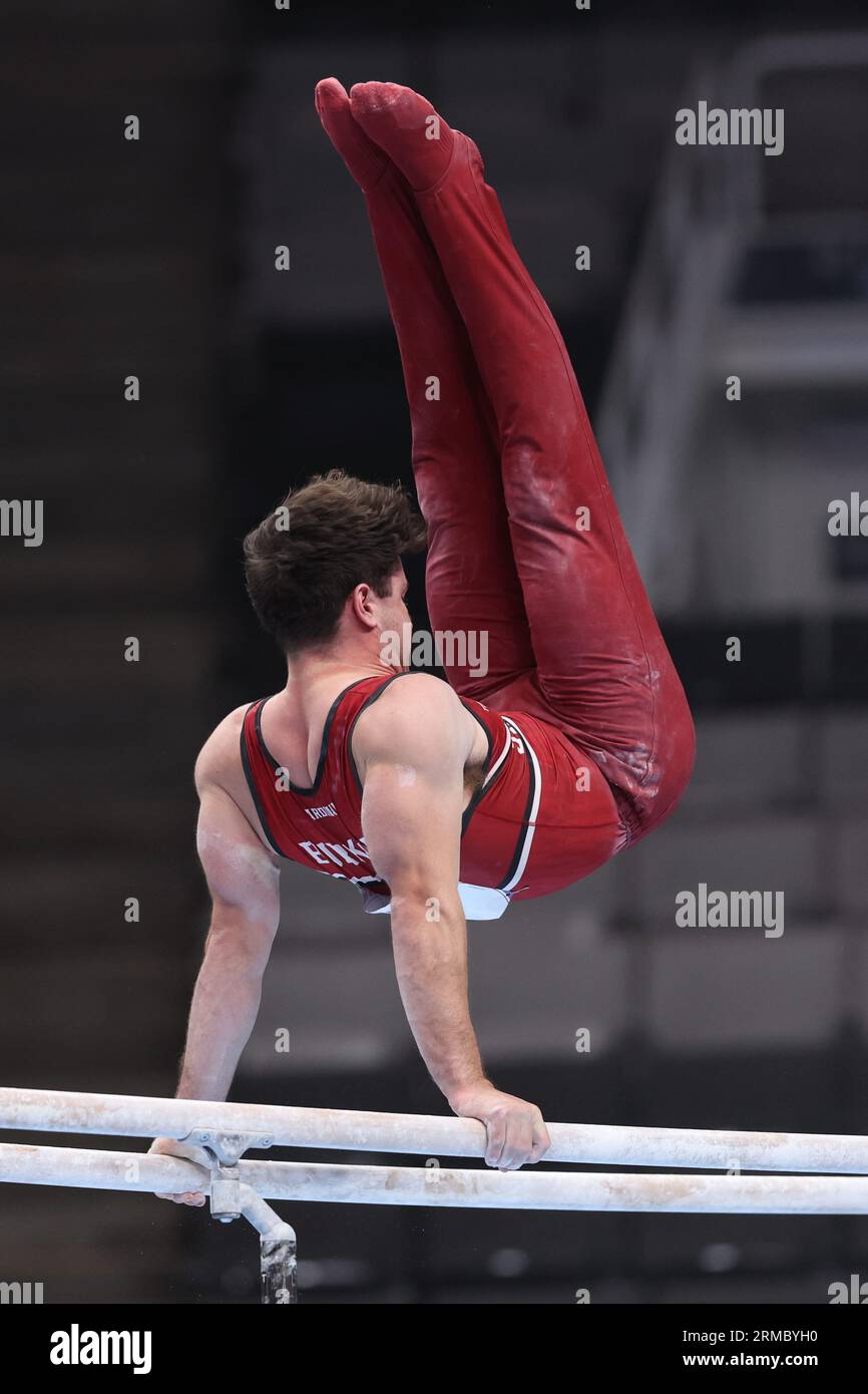 August 26, 2023 Gymnast Taylor Burkhart during the senior men day 2