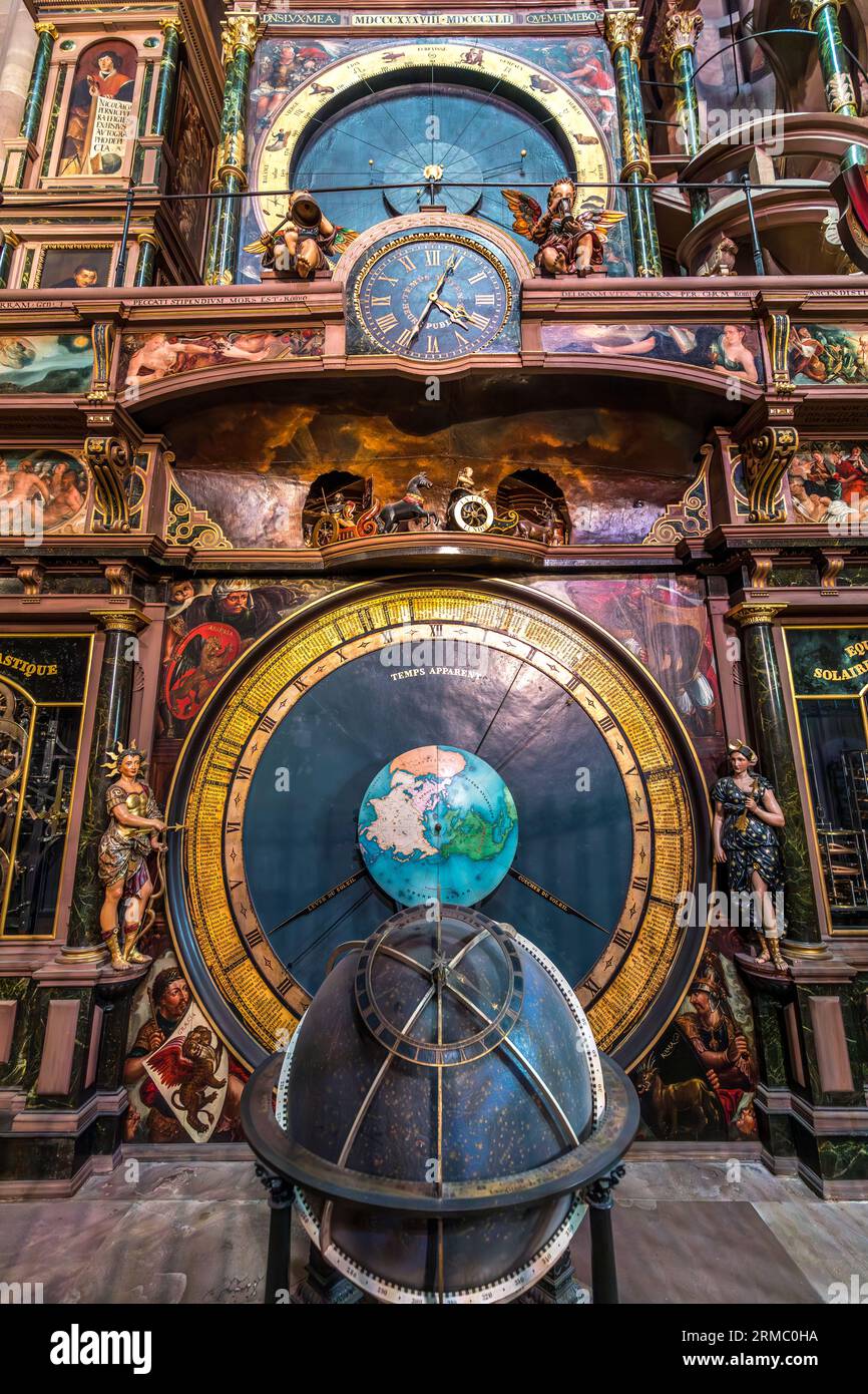 Strasbourg, France - June 19, 2023: Astronomical clock of Strasbourg Cathedral Stock Photo