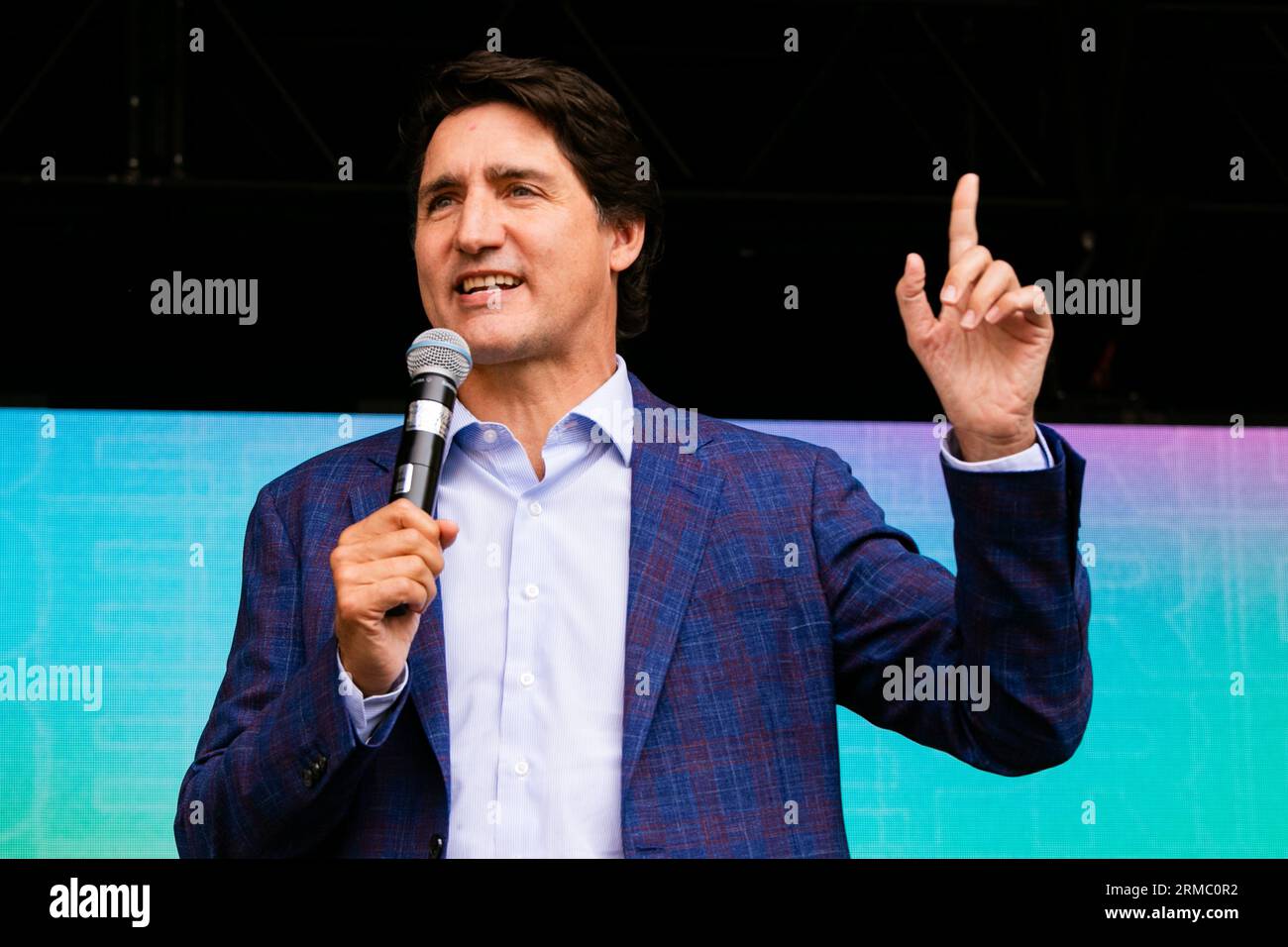 The Canadian Prime Minister the Honorable Justin Trudeau addresses the ...