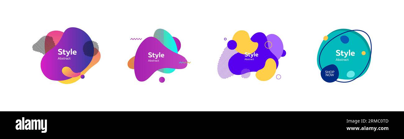 Set of abstract graphic elements with liquid shapes Stock Vector Image ...