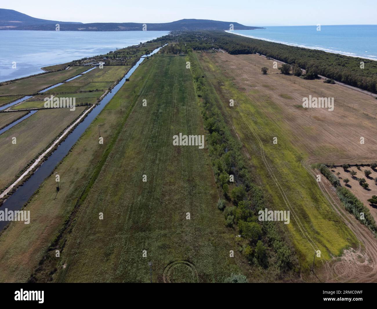 Aerial view of cultivated field Stock Photo - Alamy