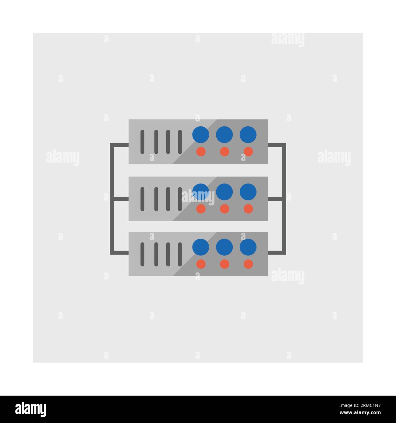 Set of connector blocks for connecting devices to network Stock Vector