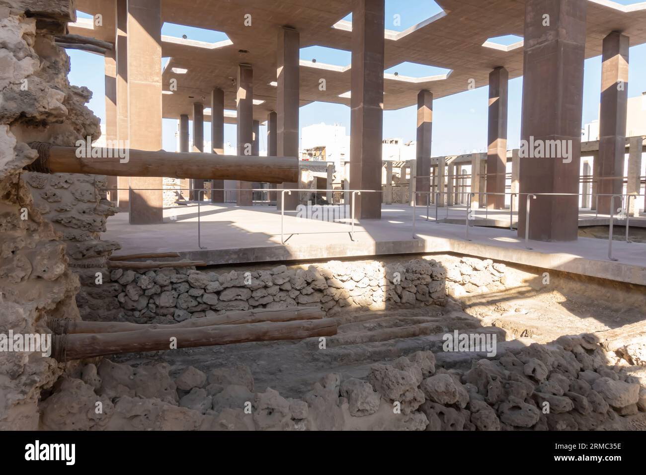 Pearling Path Visitor Center, designed by architect Valerio Olgiati, Muharraq Bahrain Stock Photo