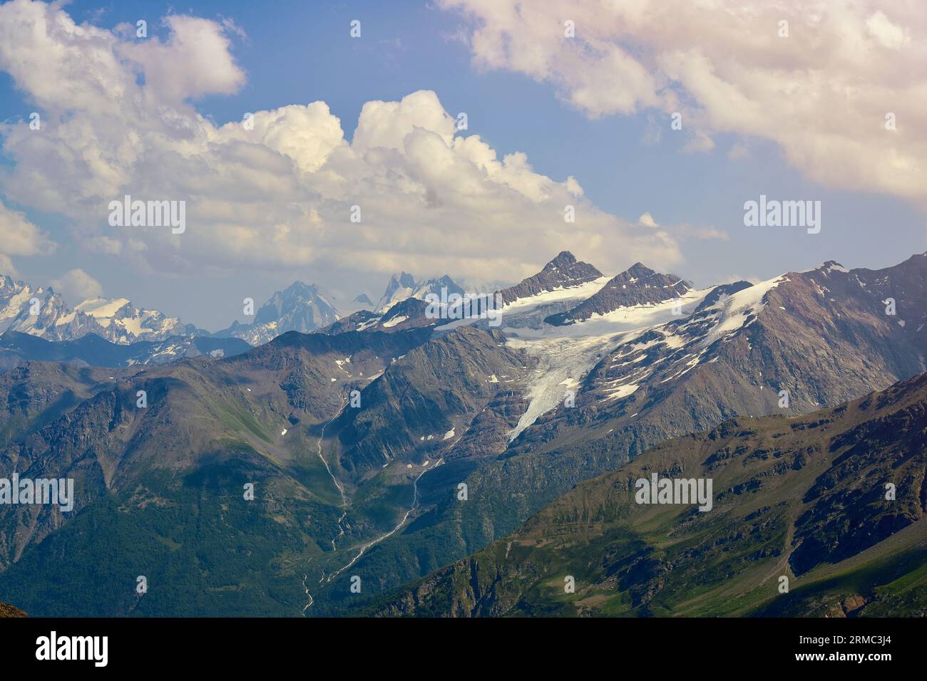 Aerial view snowy alpine mountains hi-res stock photography and images ...