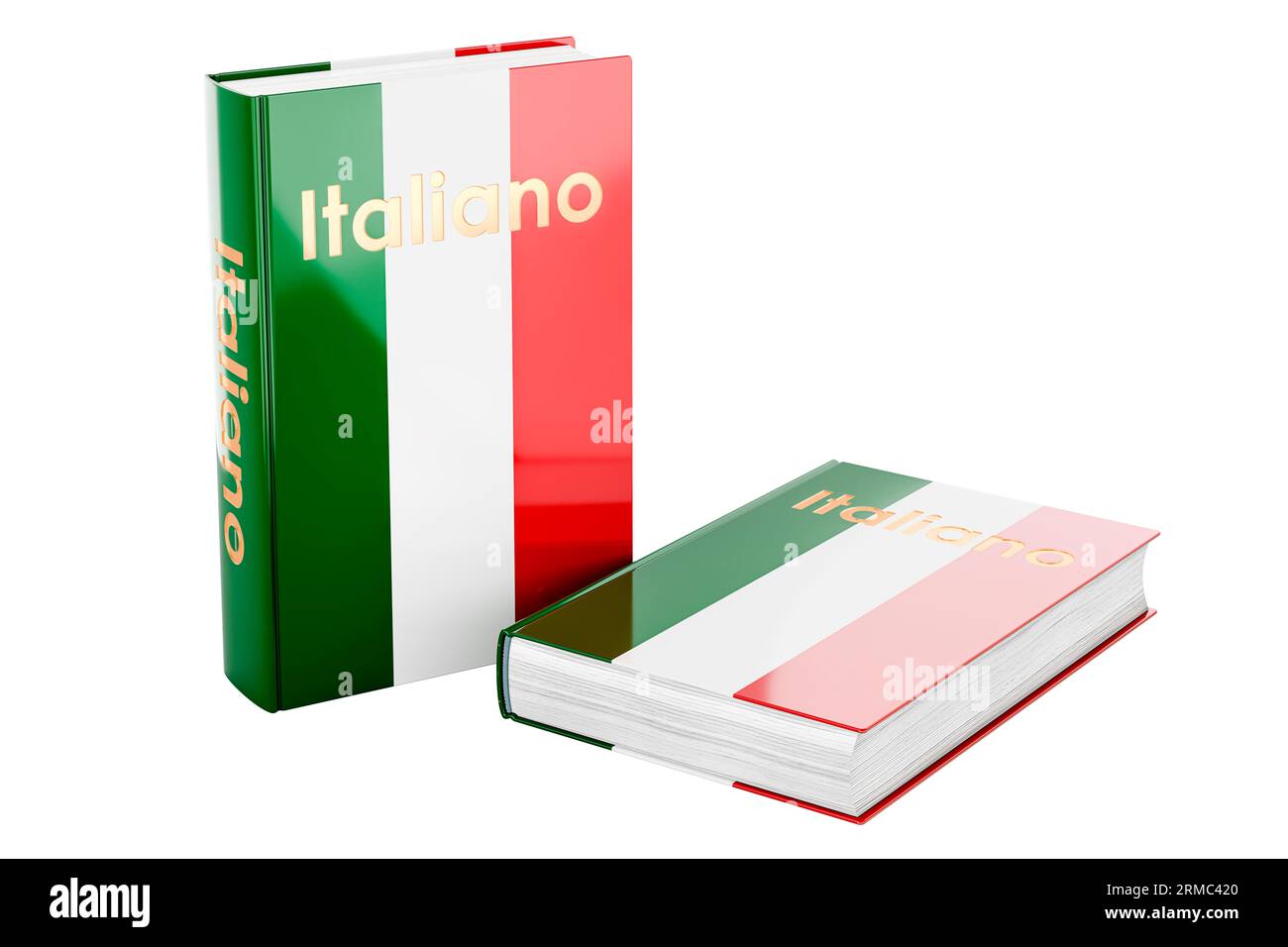 Italian language courses. Italian language textbooks, 3D rendering isolated on white background