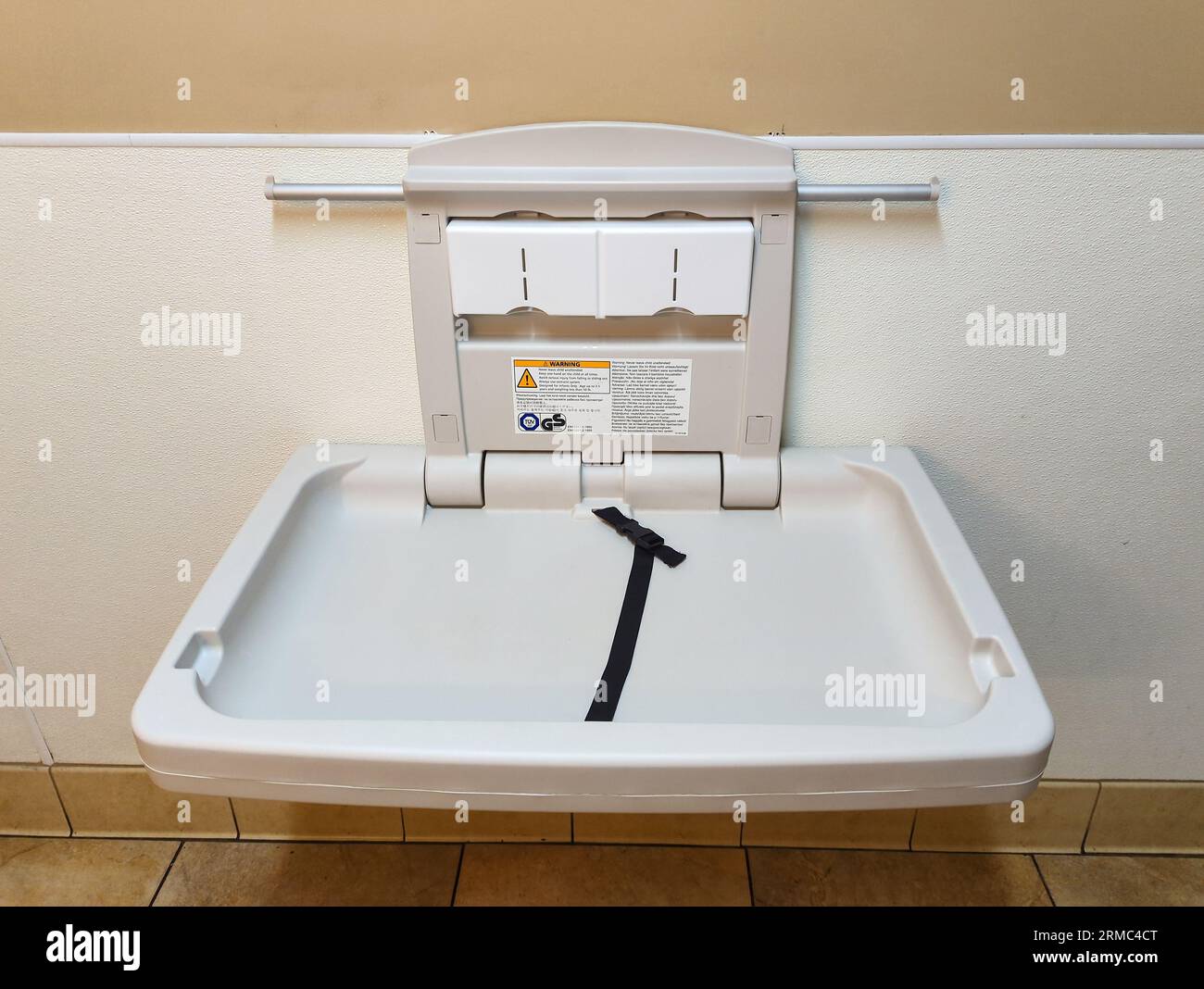 A baby changing station in a public restroom Stock Photo Alamy