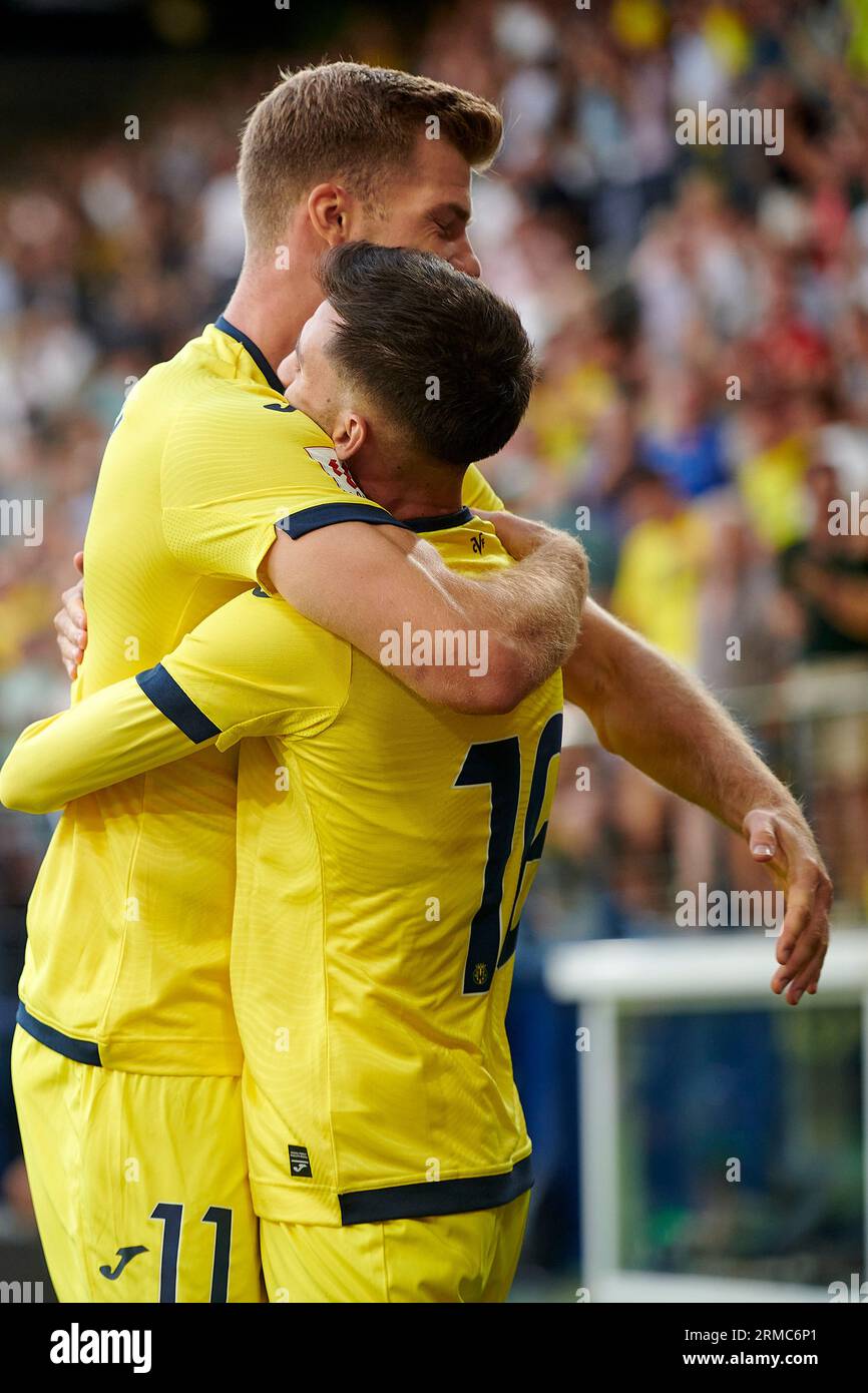 Goal Celebration Alex Baena of Villarreal CF, Alexander Sorloth of  Villarreal CF in action during the La Liga EA Sport Regular Season Round 3  on augus Stock Photo - Alamy