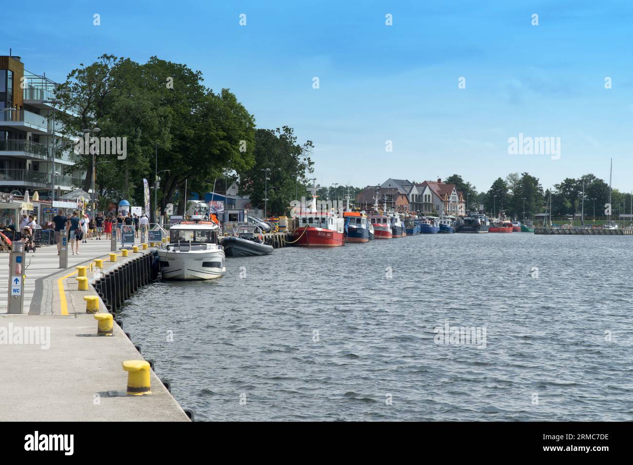 Fishing boats moored in the port of Mrzezyno, Western Pomerania, Poland, Europe. Fishery in the Baltic Sea. Stock Photo