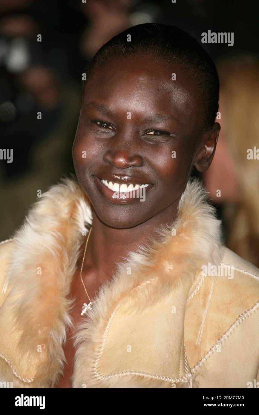 Alek Wek attends a party to celebrate the re-opening of the Versace ...