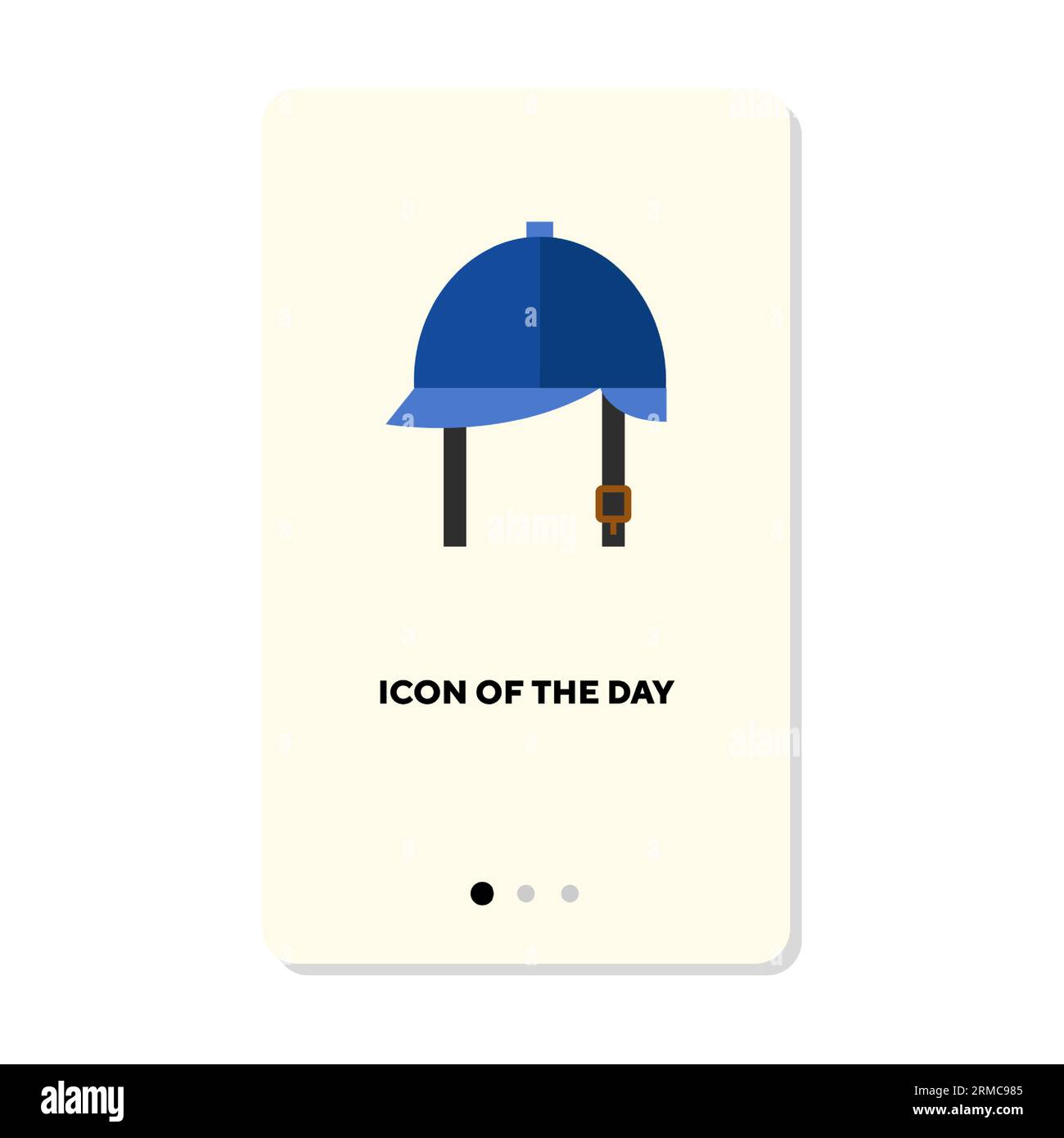 Blue jockey hat flat icon Stock Vector